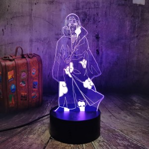 Anime Nachtlicht Uchiha Itachi Modell 3D LED Illusion Tisch Schreibtischlampe 7 Farbwechsel Wohnkultur Manga Fans Weihnachtslampe - BICXQ2QQ