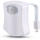 Hoothy Toilettenlicht Body Sensing Automatischer LED-Bewegungssensor Nachtlampe Toilettenschüssel Badleuchte Badezimmer Licht Batterie 8 Farben Wechselnde Weiß - BUBNTBQ2
