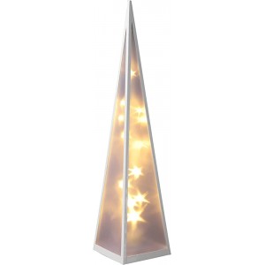 LED Pyramide 60 cm mit rotierenden Sternen 20 warmweiße LEDs Deko Stern Lichtkegel inkl. Holografie Effekt - BKHMHW8M