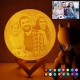 Mond lampe 3D personalisiert Foto Text Muster LED zimmer deko licht 16 Farben Fernbedienung und Touch-Steuerung 20cm Benutzerdefiniertes Bild Foto 16 Farben - BZFNOEKK