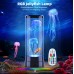 Quallen Lavalampe 16 Farben & 4 Lichtmodi von Quallen Aquarium Lampe LED Quallen Tank RGB Stimmungslicht für Haus Büro Dekoration tolle Geschenke für Kinder schwarz - BJWTC6B7