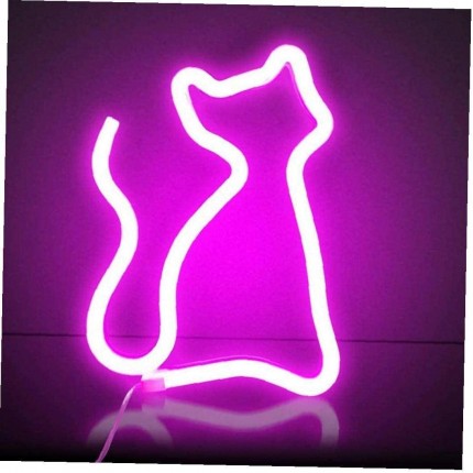 Cat Neonlicht-Zeichen Led Cat Licht Neon Wand-licht-Batterie Oder USB Operated Neonzeichen Rosa Katze Neonlicht-Zeichen Leuchten Für Das Haus Kinderzimmer Bar Party Weihnachten-rosa - BDBZO46K