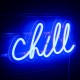 Chill Leuchtreklame Blaue Led Schild Chill Neon Wandleuchte Buchstaben Neon Schild für Wanddekor Neonlicht für Schlafzimmer Bar Hotel Spielzimmer - BPONSA86