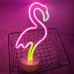 ENUOLI Flamingo Leuchtreklame Neonlicht mit Sockel Led Leuchtreklame Leuchtreklame für Wanddekor USB oder batteriebetriebene Neon Light Sign Neon Nachtlicht Neonlampe für Festival Party Weihnachten - BGMLUNN3