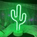 Kaktus Leuchtreklame LED Neonlicht Zeichen Grünes Neonlicht mit Halter Basis Neon Nachtlicht Batterie USB betriebene Kaktuslampen Leuchten Leuchtreklame für Kinderzimmer Party Hochzeit Weihnachten - BJDTJ47D