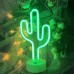 Kaktus Leuchtreklame LED Neonlicht Zeichen Grünes Neonlicht mit Halter Basis Neon Nachtlicht Batterie USB betriebene Kaktuslampen Leuchten Leuchtreklame für Kinderzimmer Party Hochzeit Weihnachten - BJDTJ47D
