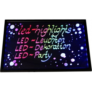 LED-Highlights Werbetafel Led Reklame Tafel 60 x 40 cm Fernbedienung 7 Led Farben Leuchttafel Led Werbeschild 8 Neon Stifte Buchstaben Bunt Beschreibbar Licht Box - BEMFBVQ9