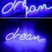 LED Traum Neonschilder Traum Neon Nachtlichter für Raumdekor Licht Lampe Schlafzimmer Bar Pub Weihnachten Coffee Shop Wandkunst Dekoration Schild von USB betrieben 17,9 '' × 6,2 '' - BIVPO5HQ