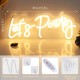 Let's Party Leuchtreklame Helligkeit einstellbare Neonlicht-Schilder für Wanddekoration 16''x 7'' LED-Lichtschild für Geburtstagsfeier Junggesellenabschied VerlobungsfeierWarmweiß 5V USB - BENCOBBN