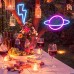 mreechan Neonlichter,Dekorative Wandleuchte Schild Neonlichter für Schlafzimmer Spielzimmer Bar und Party Geschenkidee für Kinder Planet und Blitz - BJXES8H8