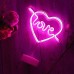 Neonlicht Love Herz Pfeil pink Nachtlicht mit Fuß Sockel NEON LED Licht batteriebetrieben Aufsteller Tischlampe Leuchtreklame Lampe Leuchte Dekoration Kinderzimmer Schlafzimmer Wohnzimmer Party - BWDSBW32