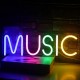 Neonlicht Musik Leuchtreklame für Wanddekor Bunte Buchstaben Neonlichter Zeichen Musik Wort LED Neon für Schlafzimmer Spielzimmer Club Bar Party Dekoration… - BKORPHKK