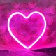 Pink Neon Light Heart Neon Light Pink Heart Neon Light Love Neon Sign USB Battery Powered Neon LED Sign Neon Christmas Bar Room Party Decoration Neon - BRSVG3BK