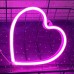 Pink Neon Light Heart Neon Light Pink Heart Neon Light Love Neon Sign USB Battery Powered Neon LED Sign Neon Christmas Bar Room Party Decoration Neon - BRSVG3BK