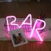 Rosa Neon Brief Leuchtreklamen Nachtlicht LED Festzelt Buchstaben Neon Kunst Dekorative Lichter Wanddekor für Kinder Baby Zimmer Weihnachten Hochzeit Party Dekoration A pink BAR - BJXXXD2E