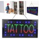 Tattoo Shop LED Open Sign Werbetafel,Tattoo Shop LED Zeichen Tätowierung Piercing Store Open Sign mit Kettenzubehör EU Plug 250V,Zeichen Tattoo Shop Zubehör - BJAKGVQ2
