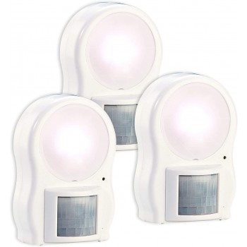 Lunartec Dämmerungslampe: 3er-Set LED-Leuchten mit Bewegungs- & Dämmerungsensor Batteriebetrieb Dämmerungslampe LED - BWNNBWN9