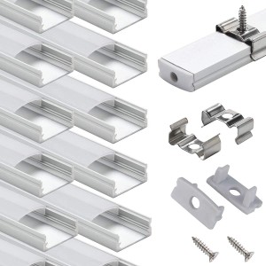 LED Schiene Profil Aluminum 10 × 1M StarlandLed 10-Pack LED-Aluminium Profil U-Form mit Abdeckung Endkappen und Montageclips für LED-Streifen-Lichter … - BOMMQWNJ