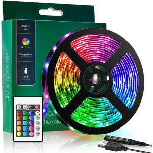 LED Strips 2M USB LED Streifen Fernseher Beleuchtung Strip RGB Led Lichterkette Band mit 24-Key Fernbedienung für 40-60 Zoll HDTV Bildschirm und PC-Monitor TV Festival - BPSZT9V8