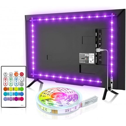 Led TV Hintergrundbeleuchtung BASON USB LED Streifen 2.5m 8.2ft für 32-58 Zoll DIY RGB Led Strip TV Led Beleuchtung mit Fernbedienung für Fernseher PC Cinema Dekoration - BGMVL3A6