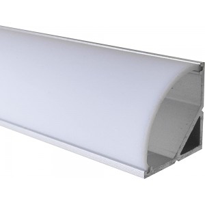OPAL 200 cm LED Aluminium Profil ECKE-RUND + 200 cm weiß milchige Abdeckung für LED-Streifen Alu von Alumino® - BNDJDWVK