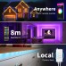 Popotan RGB Led Strip 5M Alexa LED Streifen mit Echo Google Home Synchronisation mit Musik RGB Smart 5050 LED Lichterkette für Weihnachten Decke Kleiderschrank Schlafzimmer - BFFFFWJA