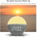 Sonnenaufgang-Wecker Forrader-Wecklicht mit digitalem Wecker LED-Nachtlicht Einschlafhilfe Schlummer Tageslicht 7 Farben 8 natürliche Geräusche Geschenke für Erwachsene und Kinder - BAEUUAWV