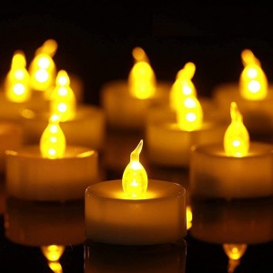50 Stück Led Teelichte Elektrische Kerzen mit Flackerndem Licht inklusive BatterienCR2032 Lange andauernd 100+Stunde Teelicht Warmes Gelb - BIKCZWVQ