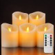 Aku Tonpa Flammenlose Kerzen batteriebetriebene Stumpenkerze aus echtem Wachs flackernder beweglicher Docht elektrisches LED-Kerzen-Set mit Fernbedienung 24-Stunden-Timer 5 Stück - BQUYA61A