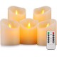 Aku Tonpa Flammenlose Kerzen batteriebetriebene Stumpenkerze aus echtem Wachs flackernder beweglicher Docht elektrisches LED-Kerzen-Set mit Fernbedienung 24-Stunden-Timer 5 Stück - BQUYA61A