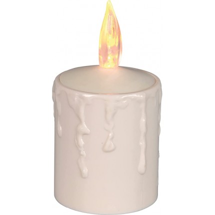 EGLO LED Kerze für außen Kerzenlicht mit Timer-Funktion batteriebetriebene Weihnachtsdeko mit Flamme künstliche Stumpenkerze aus Kunststoff in Beige warmweiß 11,5 cm - BTJLZ5N8