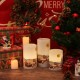Eldnacele Flammenlose Weihnachts-Kerzen flackernd mit 6-Stunden-Timer 3 Stück Weihnachtsmann-Aufkleber Echtwachskerzen LED-Flammen für Weihnachten Heimdekoration betrieben mit 2 AA-Batterien - BAHWU3DH