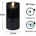 FREEPOWER 2er Outdoor Wasserdicht LED Kerzen mit Timerfunktion Batteriebetrieben Flammenlose Stumpenkerzen Flackernde Flamme Warmweiß Hanfseil Textur 8.2 x 15cm Schwarz - BOQVC6AE