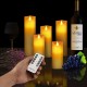 LED Kerzen,flammenlose Kerze Batterie Dekorative Kerze 5er Set 13 14 16 18 20cm.Die echt blinkende LED-Flamme ist aus Beige Echtwachs gefertigt,10-Tasten Fernbedienung mit 24 Stunden Timer-Funktion - BIAMW712