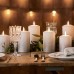 Lights4fun 3er Set TruGlow® LED Echtwachskerzen Silber Ombre Kerzen mit warmweißer LED Flamme Timer batteriebetrieben - BRIBBVK5