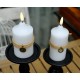 Neu Flackernde Flamme Kerzen Set mit 5 weiße LED-Batteriekerzen mit Handgemachtes Hanfseil und Anhänger Fernbedienung Timer-Funktion - BABWDDMA