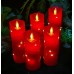 Rote LED-Kerze mit eingebauter Lichterkette 5 LED-Kerze mit 10-Tasten-Fernbedienung 24-Stunden-Timer-Funktion Tanzende Flamme Echtwachs Batteriebetrieben. - BSPDOH3E