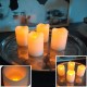 ToCi 4er-Set LED-Kerze Elfenbein Ø 7 x 13 cm mit Timerfunktion flammenlose Echtwachs-Kerzen mit flackernder LED-Flamme - BYVRJK51