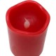 ToCi 4er-Set LED-Kerze Rot Ø 7 x 9 cm mit Timerfunktion flammenlose Echtwachs-Kerzen mit flackernder LED-Flamme - BSMBDEMN