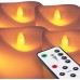 ToCi LED-Kerzen 4er Set | flammenlose Echtwachskerzen mit Fernbedienung Timer | elektrische Kerzen mit Dimmer Weiß - BGZDY5QE