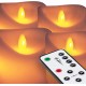 ToCi LED-Kerzen 4er Set | flammenlose Echtwachskerzen mit Fernbedienung Timer | elektrische Kerzen mit Dimmer Weiß - BGZDY5QE