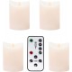 ToCi LED-Kerzen 4er Set | flammenlose Echtwachskerzen mit Fernbedienung Timer | elektrische Kerzen mit Dimmer Elfenbein - BMVHEKN3