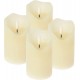 ToCi LED Kerzen Creme Ø 7 x 12,5 cm 4er Set mit schwarzem Docht und Timer 4 flammenlose Echtwachs-Kerzen Adventskerzen Grablicher - BJSJX423