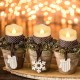 Yunsheng 12 Stück Wiederaufladbares LED Teelichter mit Fernbedienung Timer Aufladbar Flammenlose Flackernde Kerzen Warmweißes Licht Halloween Weihnachten Hause Hochzeit Deko mit 2 USB Ladekabel - BYAAEAM7