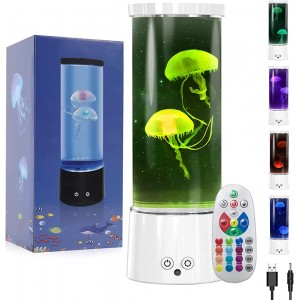 LED quallen lampe Quallen Lavalampe quallenlampe Quallen Aquarium jellyfish lampe mit fernbedienung 17 Farben Einstellung für Schlafzimmer Dekoration Weihnachten Geburtstags geschenk - BNEWWA1W