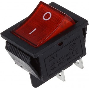 SODIALR Rotlicht 4 Pin DPST ON Off Wippschalter 15A 250V 20A 125V AC 28x22mm - BZDXV7H1