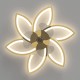 LED Dimmbar Deckenventilator Mit Lampe Modern Kreativität 6 flammige Ventilator-Deckenleuchte Leise 66W Mit Fernbedienung Lüfter Deckenlampe Esszimmer Schlafzimmer Unsichtbare Fan Licht Gold 78cm - BUESW6VK