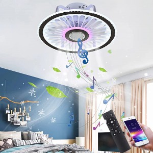 TRUYOK LED Deckenventilator mit Lampe Moderne Invisible Deckenventilator mit Beleuchtung & Bluetooth Lautsprecher Dimmbar Ventilator Deckenlampe mit Fernbedienung Leise Schlafzimmer Lüfterleuchte - BAOJFH6V