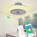 Ventilator mit Fernbedienung Leise Schlafzimmer Deckenleuchte mit Ventilator Lampe LED RGB Deckenventilator mit Beleuchtung Licht Dimmbar Deckenlampe Flach Musik Bluetooth Lautsprecher Weiß Smart Home - BFIJJAJ1