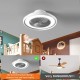 WAYRANK LED Deckenventilator mit Beleuchtung 65W Dimmbar LED Deckenlampe Fan mit APP-Steuerung und Fernbedienung für Schlafzimmer Wohnzimmer,57CM - BYMSGKKQ